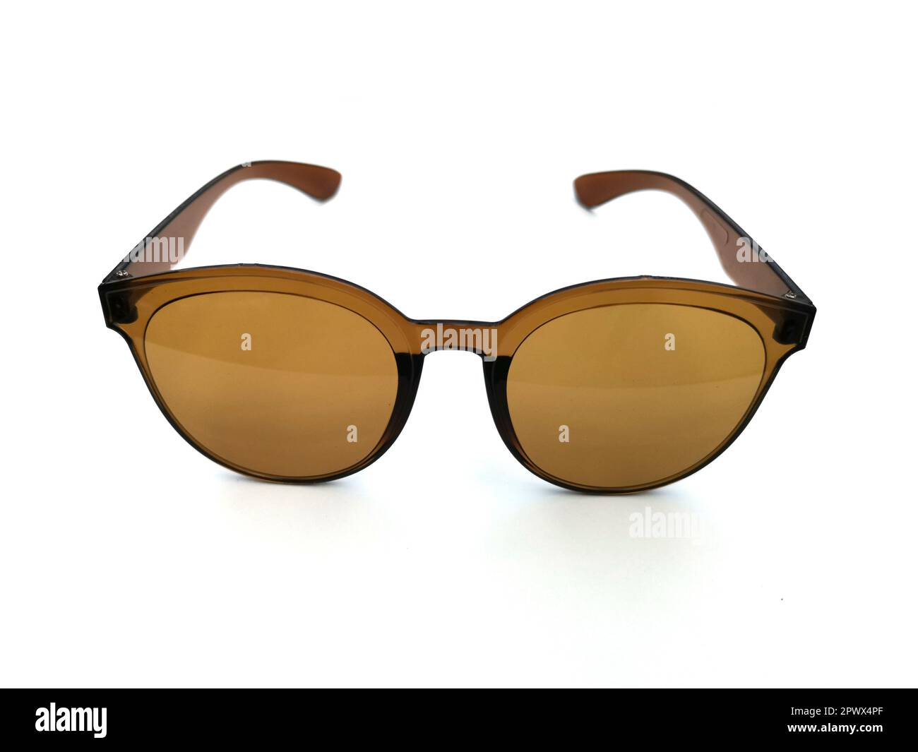 Brown Eye Glasses Isolated on White Stock Photo Alamy