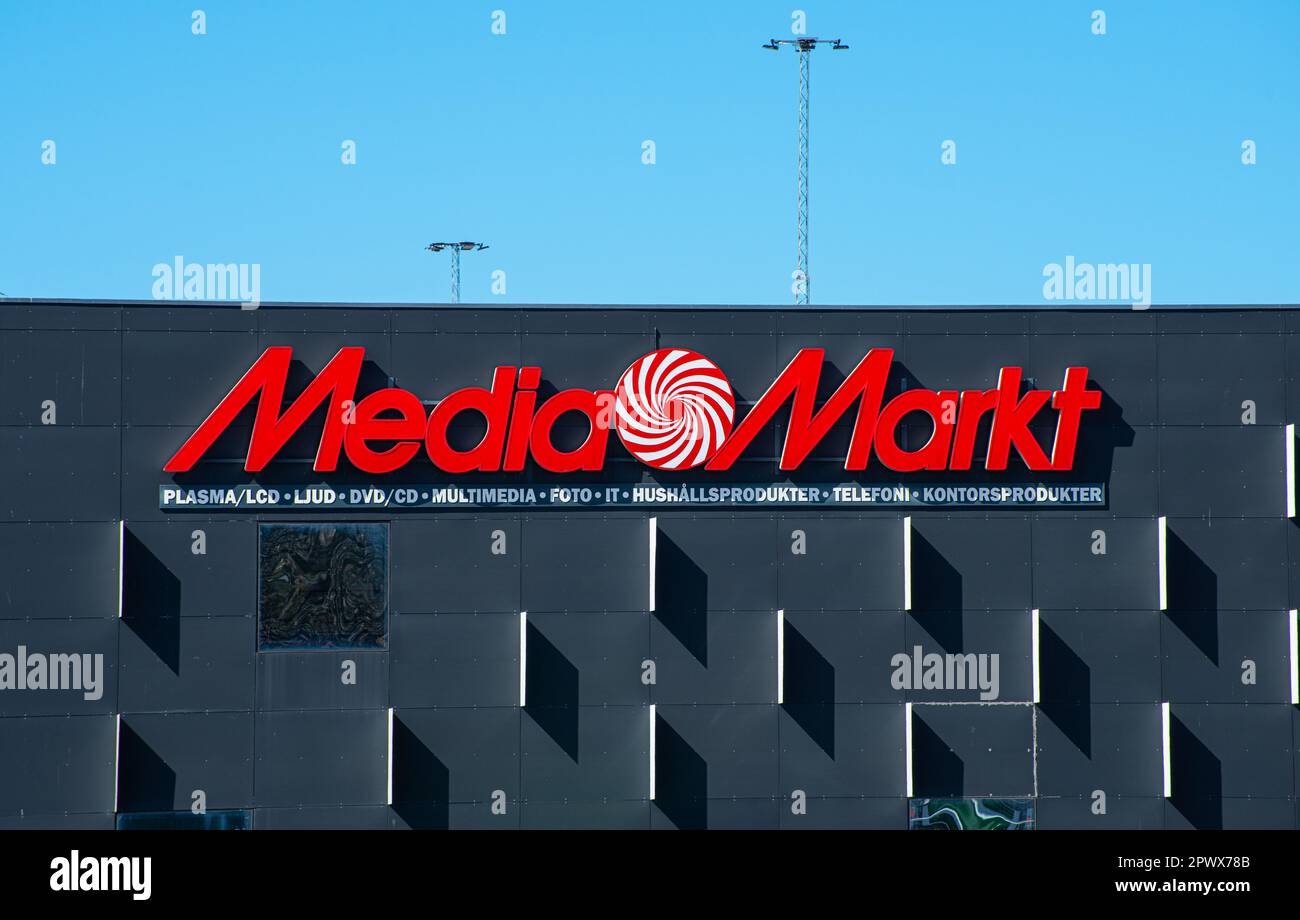 Gothenburg, Sweden - April 25 2020: Logo of Media Markt on a