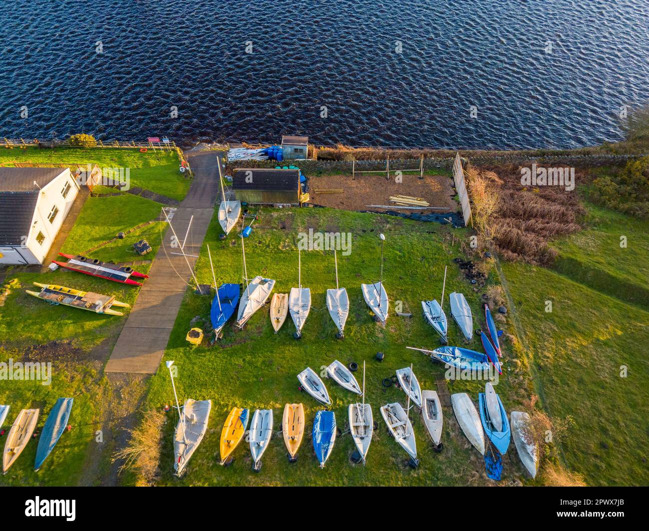 Reva Reservoir Wharfedale Scouts Water Activity Centre, West Yorkshire Stock Photo Alamy