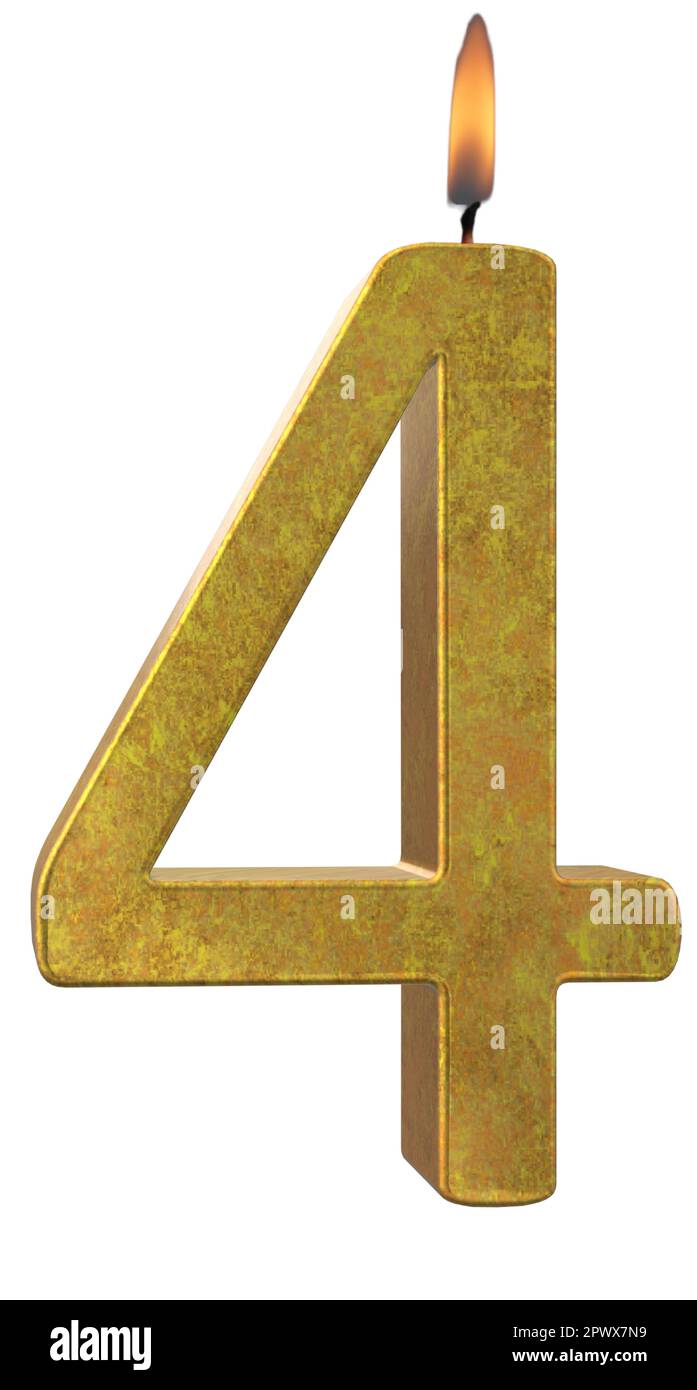 Number 4 Gold Golden Candle Stock Vector Image & Art - Alamy