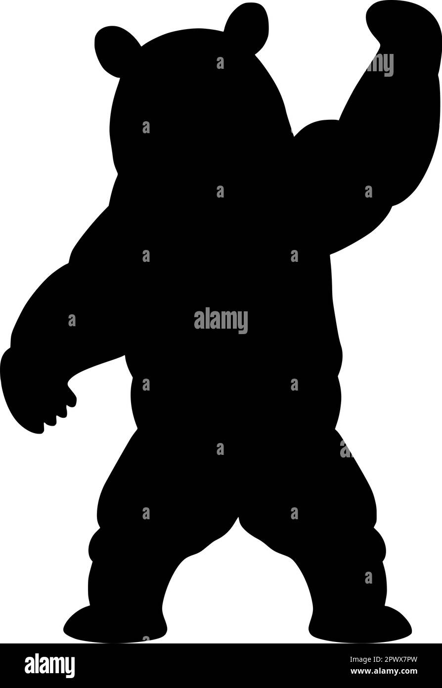 Silhouette of a bear isolated in a white, vector image. Stock Vector