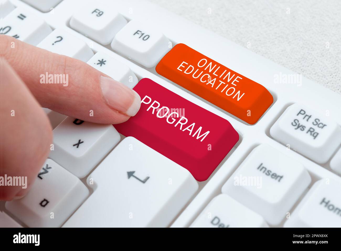 Text sign showing Online Education Program, Concept meaning Software development and programming courses Stock Photo