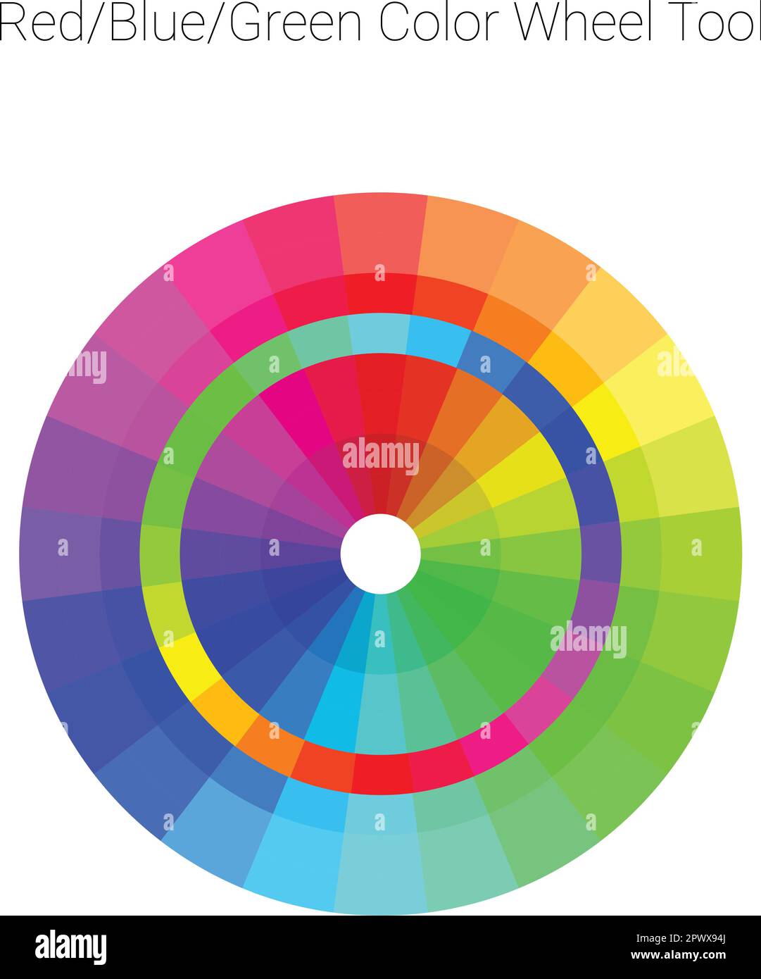 Red/Blue/Green color wheel design tool for getting harmonious color