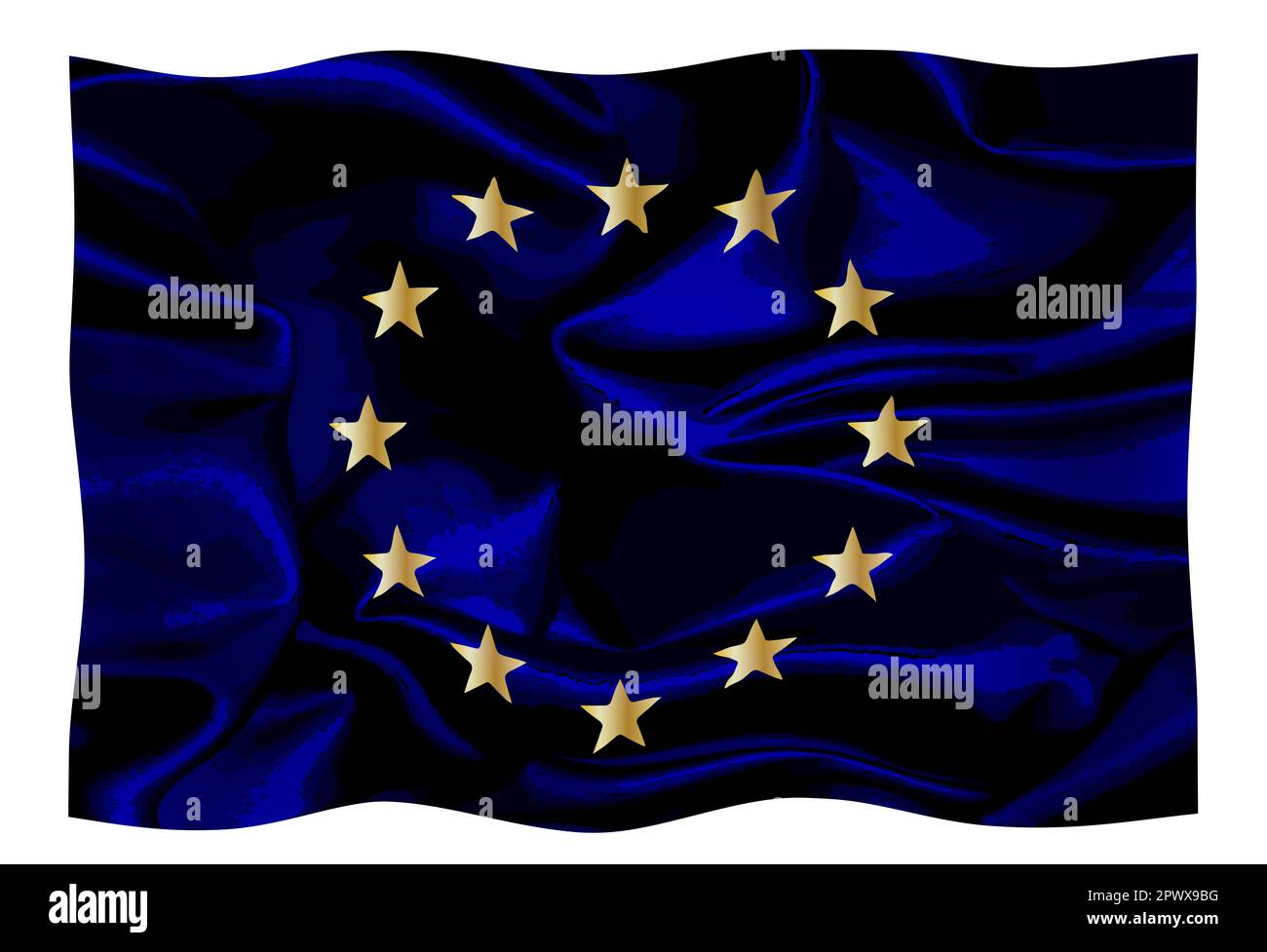 Flag of the European Union with blue background and yellow stars ...
