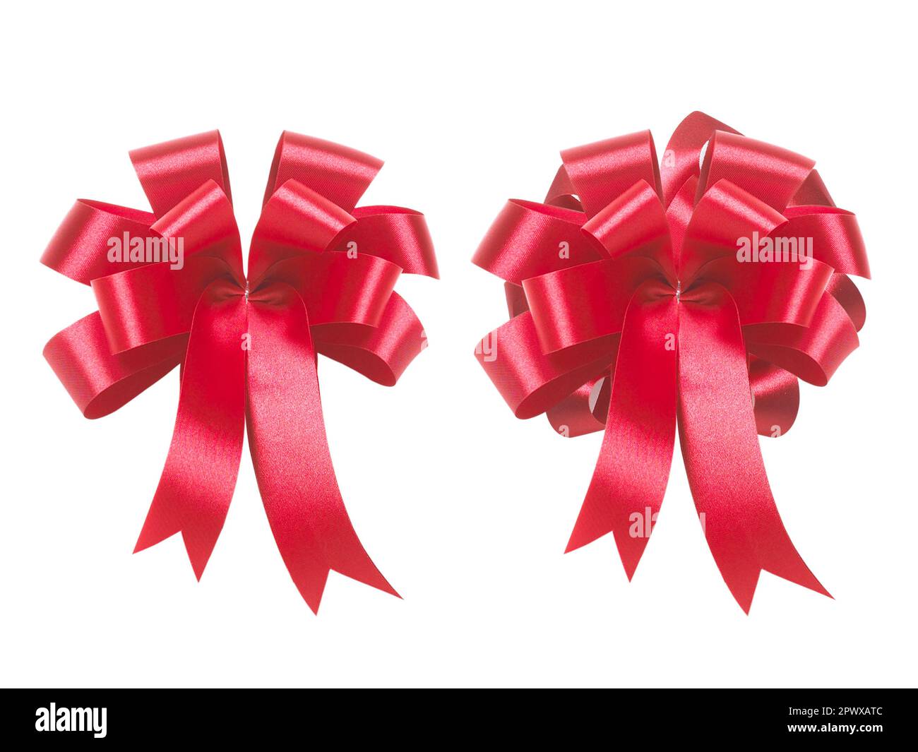 Red ribbon bow isolated on white background Stock Photo - Alamy