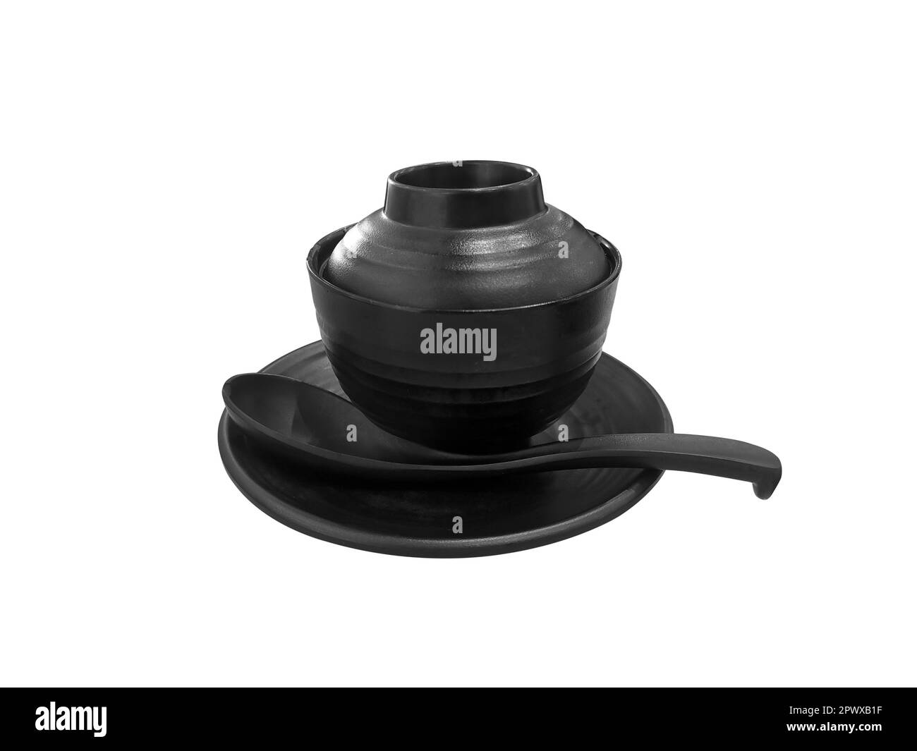 Traditional soup bowl Japanese style on white background Stock Photo