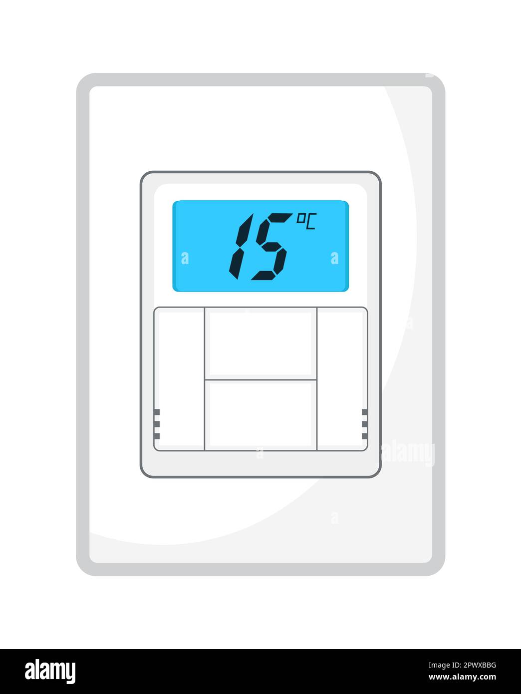 Thermostat vector. Controller with screen for floor, house heating, fan