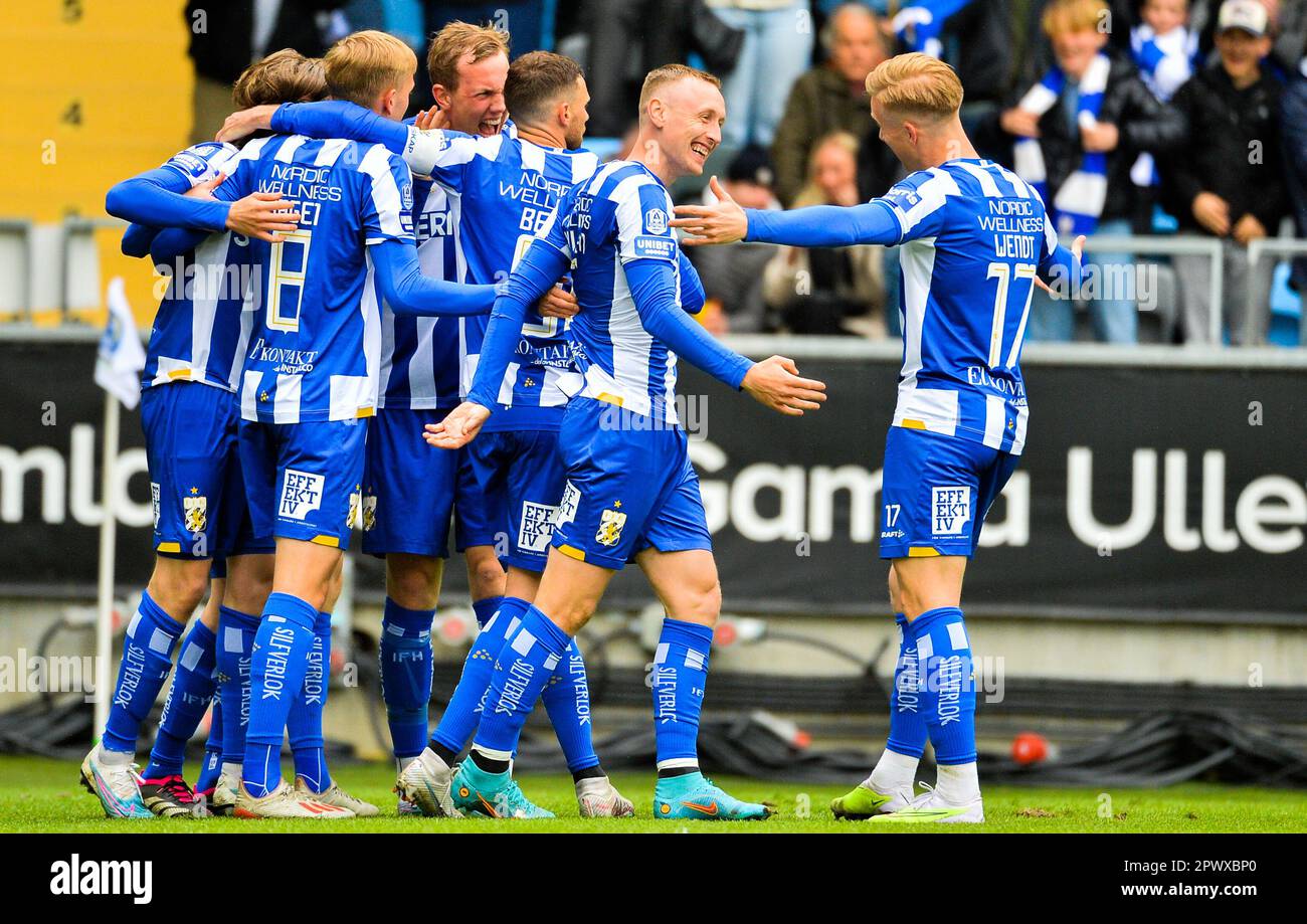 Gothenburg, Sweden. 01st May, 2023. IFK celebrates 10 goal