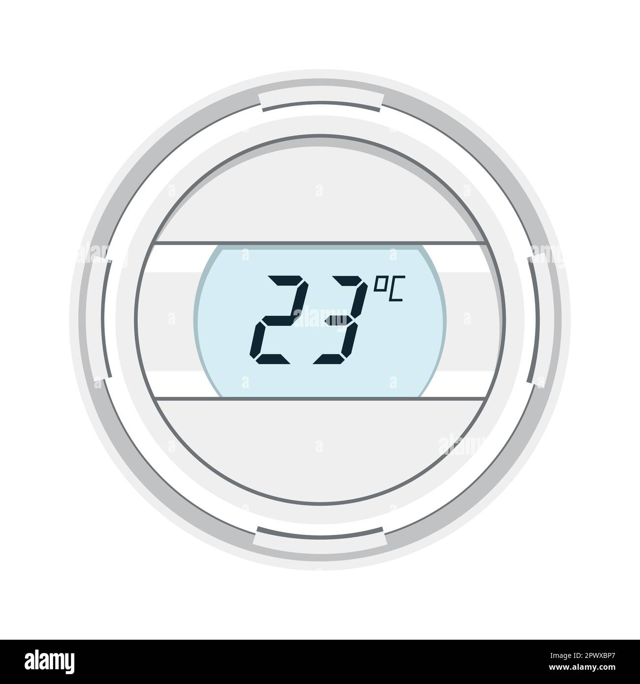 Thermostat vector. Controller with screen for floor, house heating, fan ...