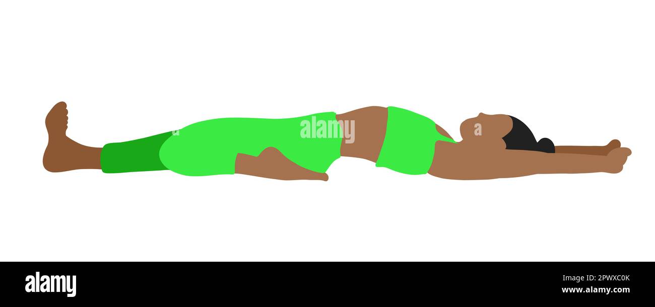 Flexibility pilates yoga pose. African American female, lady, woman