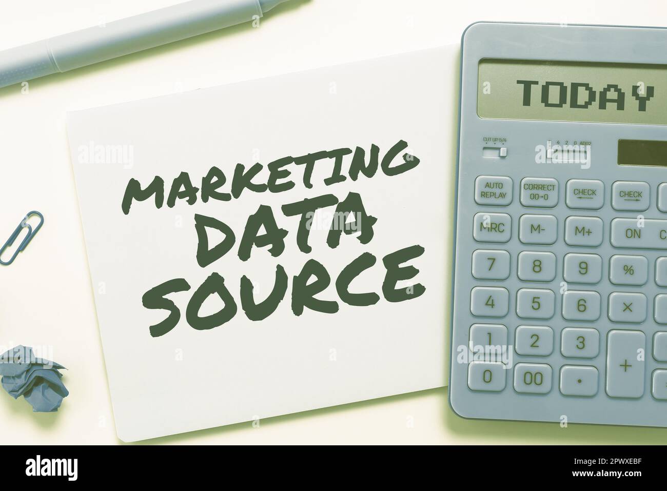 Sign displaying Marketing Data Source, Internet Concept connection set up to a database from a server Stock Photo
