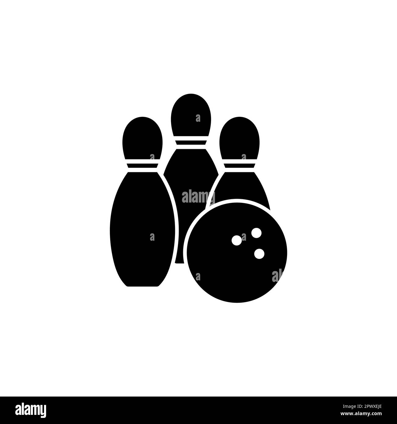 Bowling icon vector. Bowling ball and pin icon. Bowling pins with ball