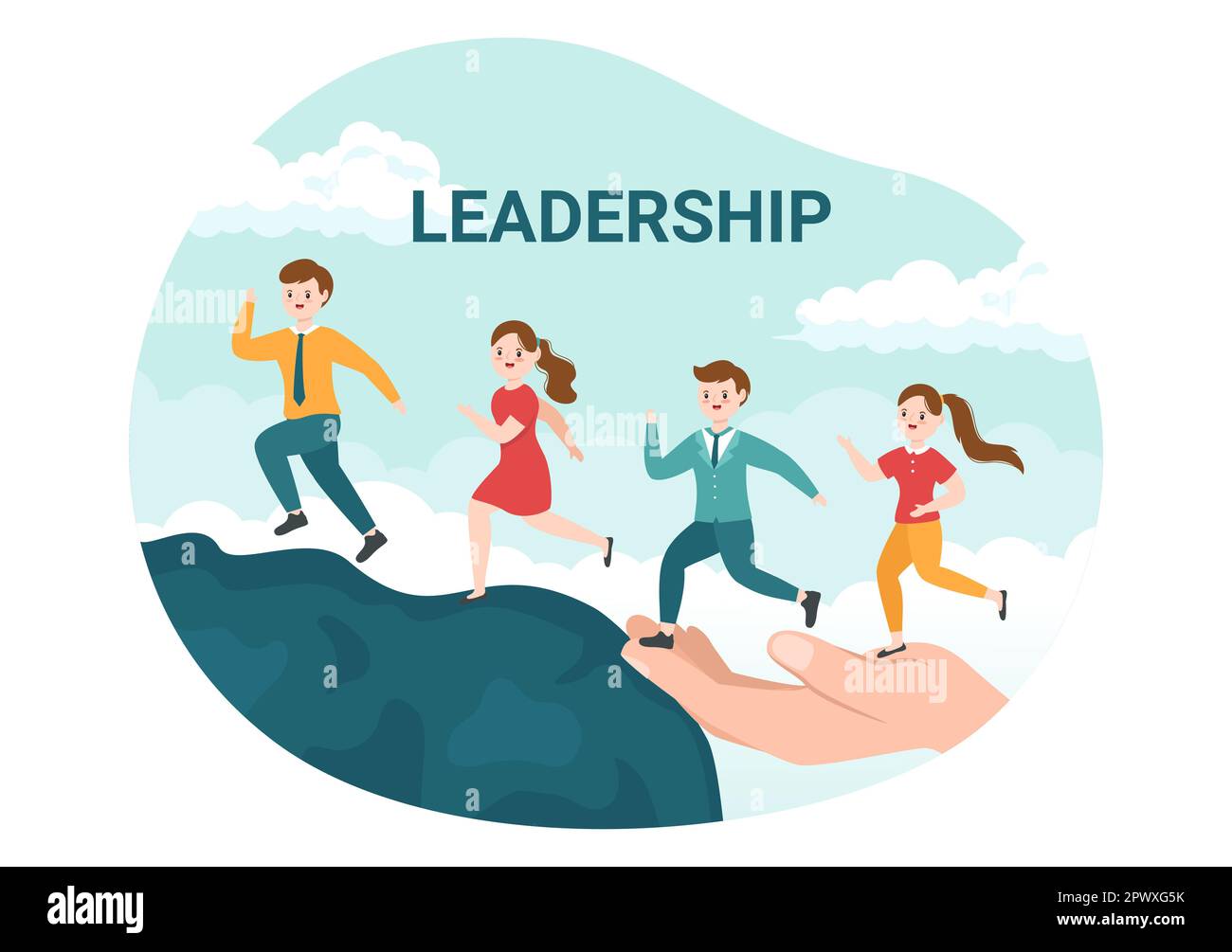 Business Leadership With Businessman Leader Helps The Team To Develop Business Leadership With Businessman Leader Helps The Team To Develop