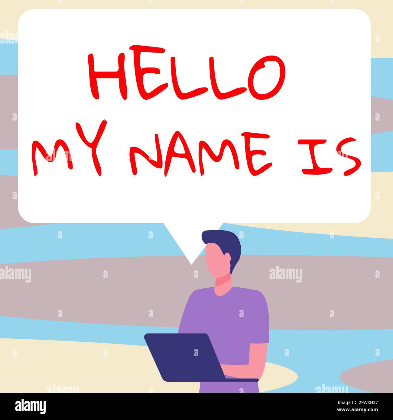 Text caption presenting Hello My Name Is, Concept meaning introducing ...