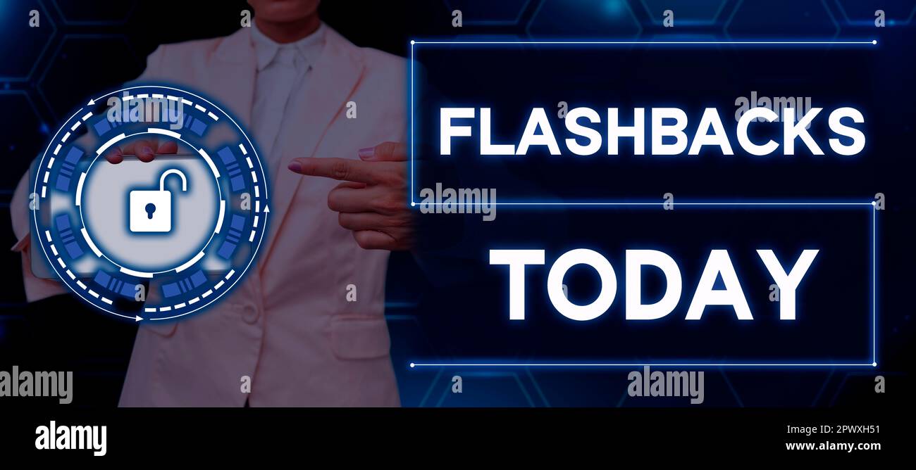 Writing displaying text Flashbacks, Concept meaning interruption of