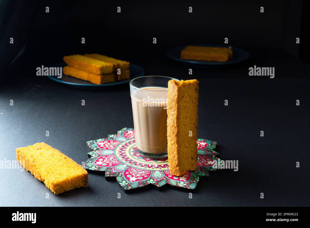 Cake rusk delicious indian Pakistani snacks Stock Photo