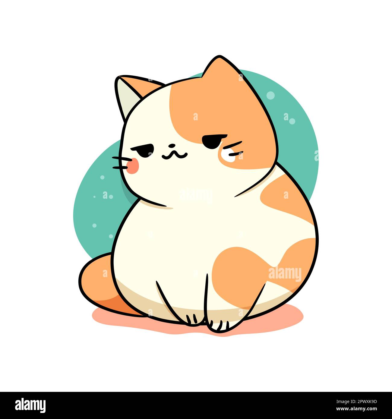 Cute cat in kawaii style. Vector illustration Stock Vector Image