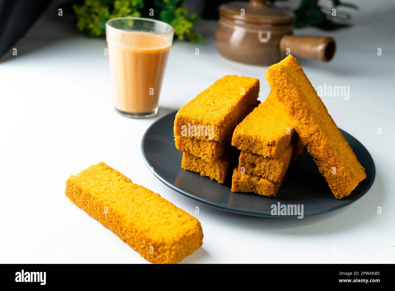 Cake rusk delicious indian Pakistani snacks Stock Photo