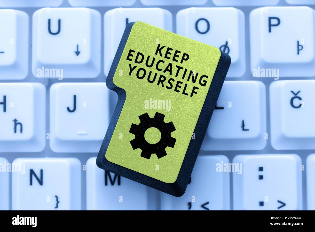 Conceptual caption Keep Educating Yourself, Business approach dont stop studying Improve yourself using Courses Stock Photo
