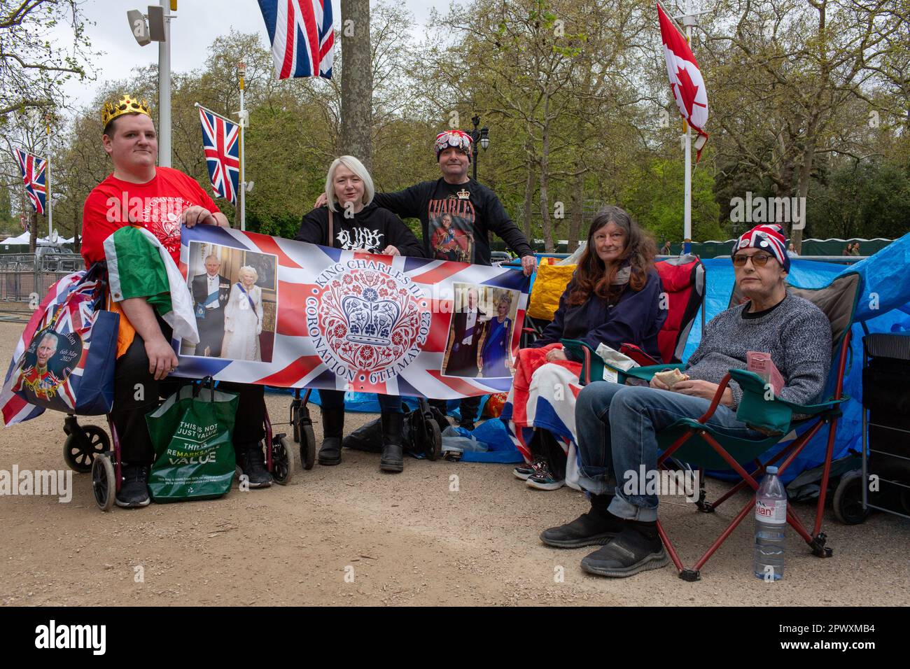 London uk 1st may 2023 Royal fan John Loughrey, and some friends who