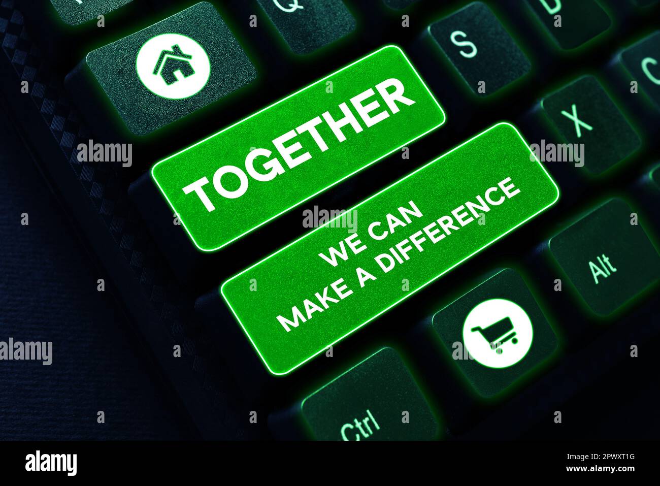 Sign displaying together we can make a difference business idea unity