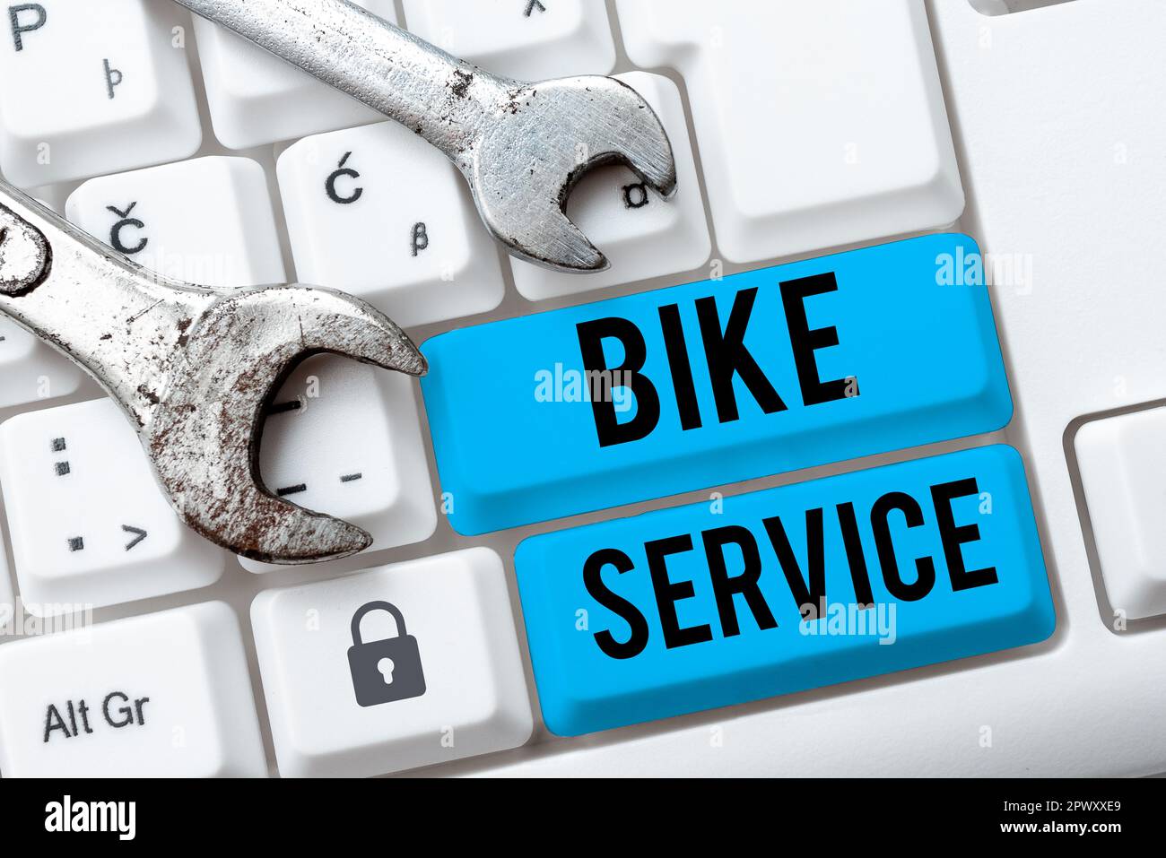 Sign displaying Bike Service, Business approach cleaning and repairing
