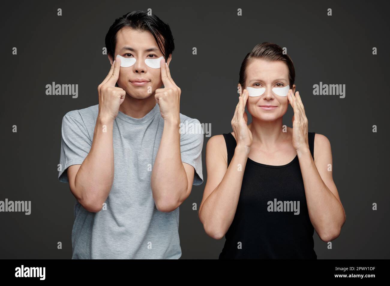 Positive man woman applying hi-res stock photography and images - Alamy