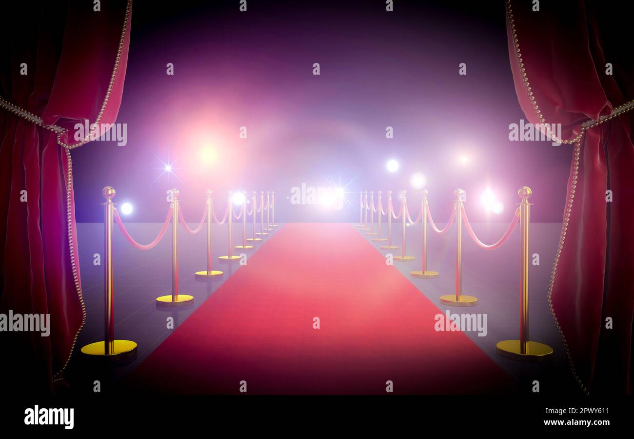 3d render paparazzi red carpet hi-res stock photography and images - Alamy