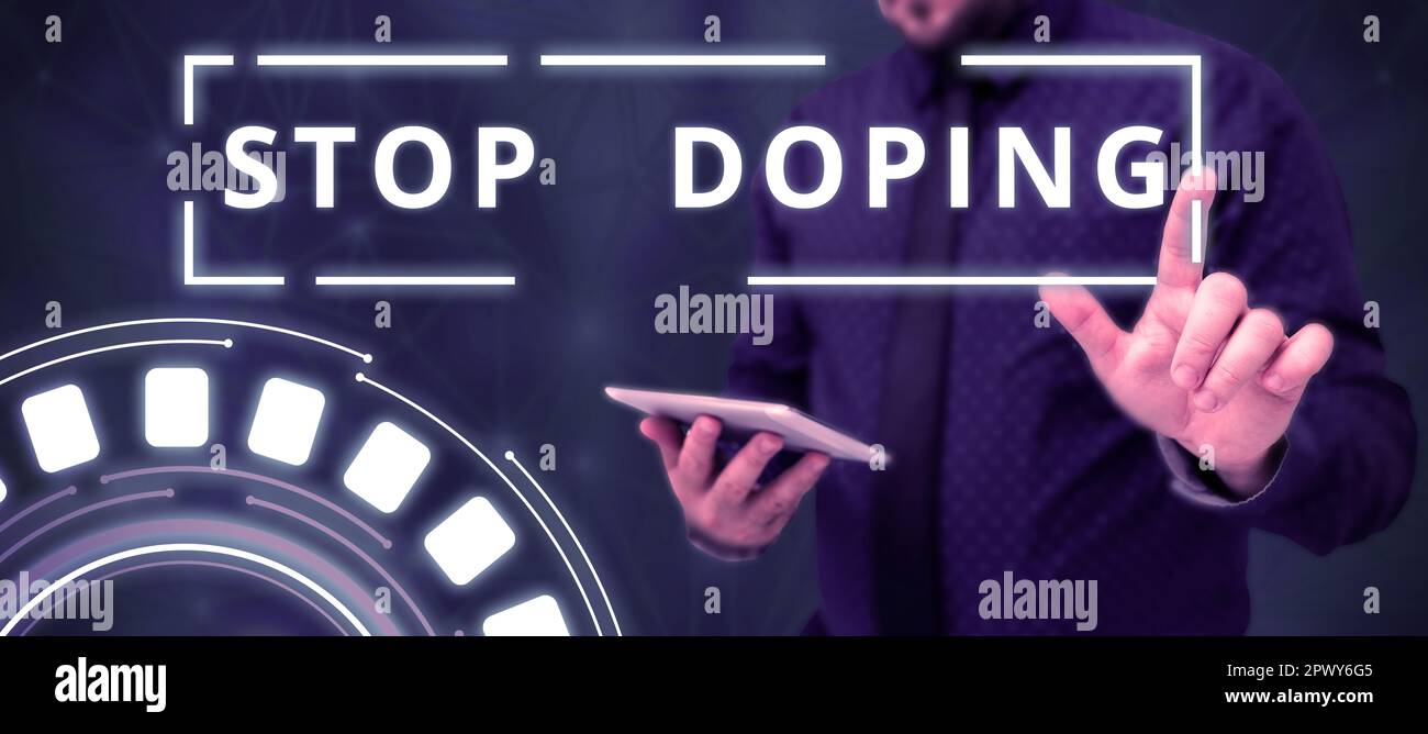 Conceptual display Stop Doping, Concept do not use use banned