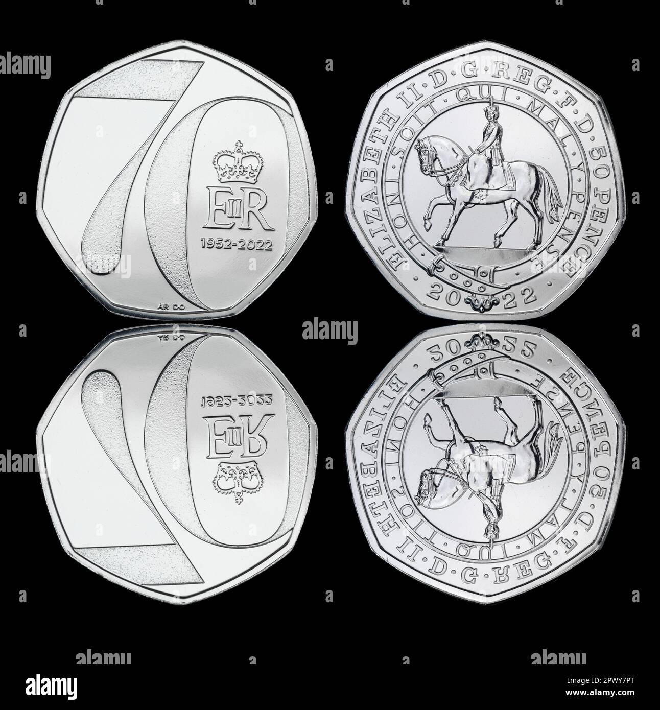 2022 50p commemorating the 70th anniversary or platinum jubilee of