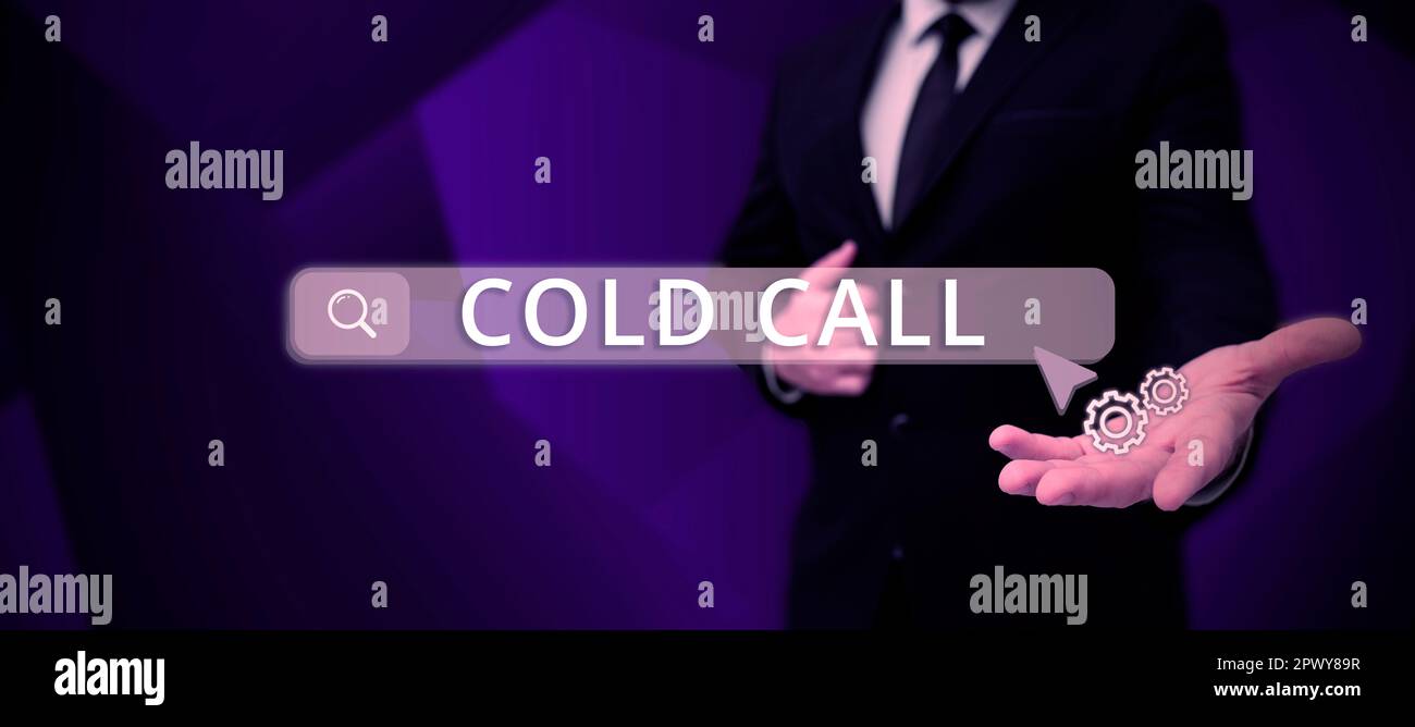 Handwriting text Cold Call, Word for Unsolicited call made by someone trying to sell goods or services Stock Photo