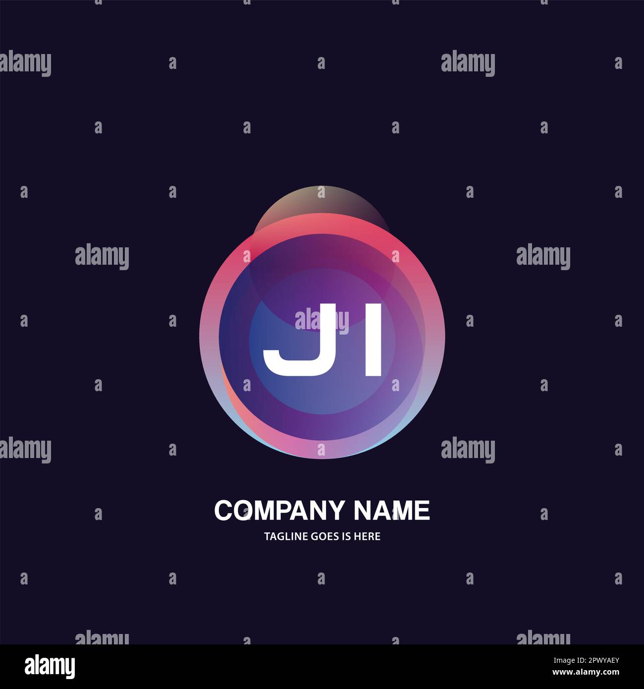 initial logo With Colorful Circle template vector Stock Vector