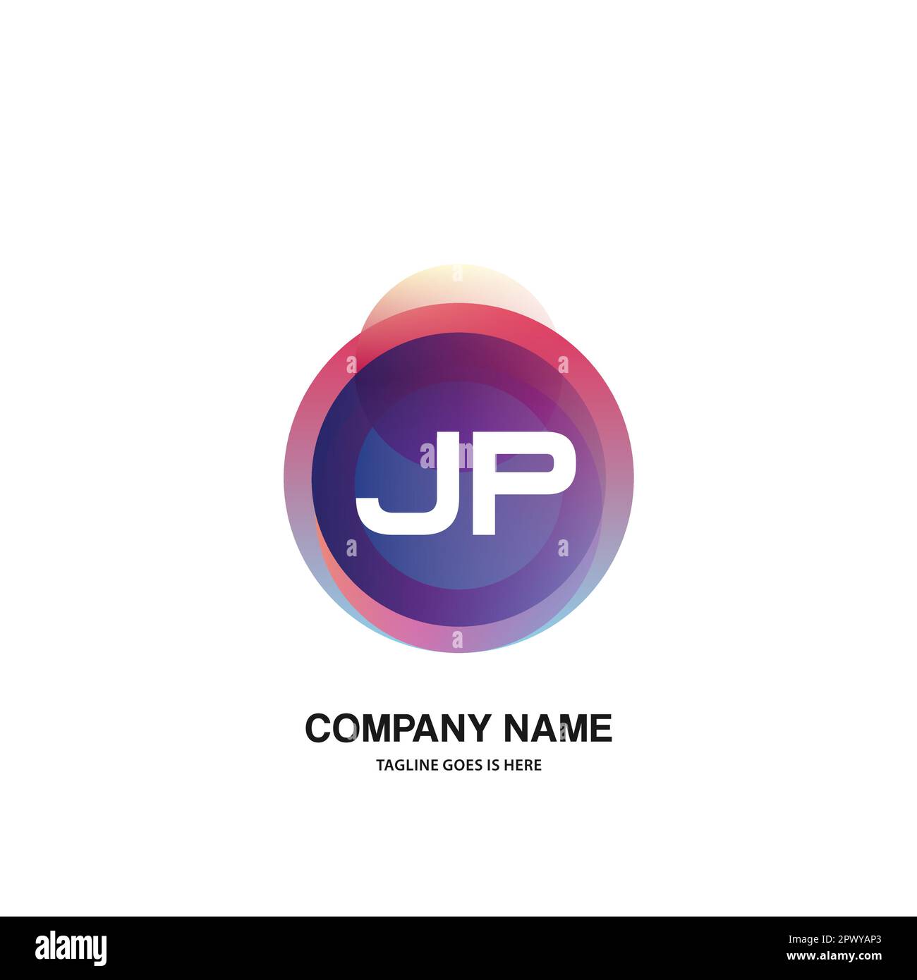 initial logo With Colorful Circle template vector Stock Vector