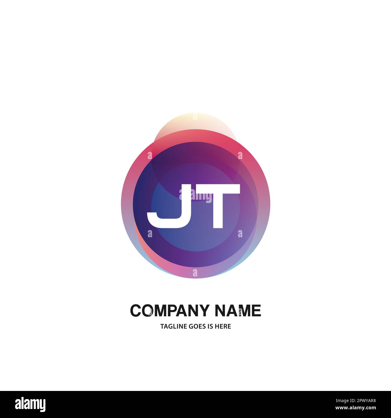 initial logo With Colorful Circle template vector Stock Vector