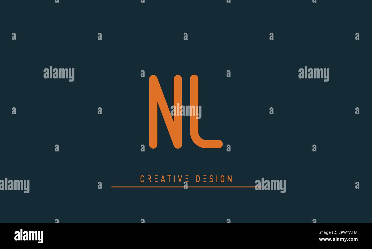 Alphabet letters Modern Creative logo NL , LN Stock Vector