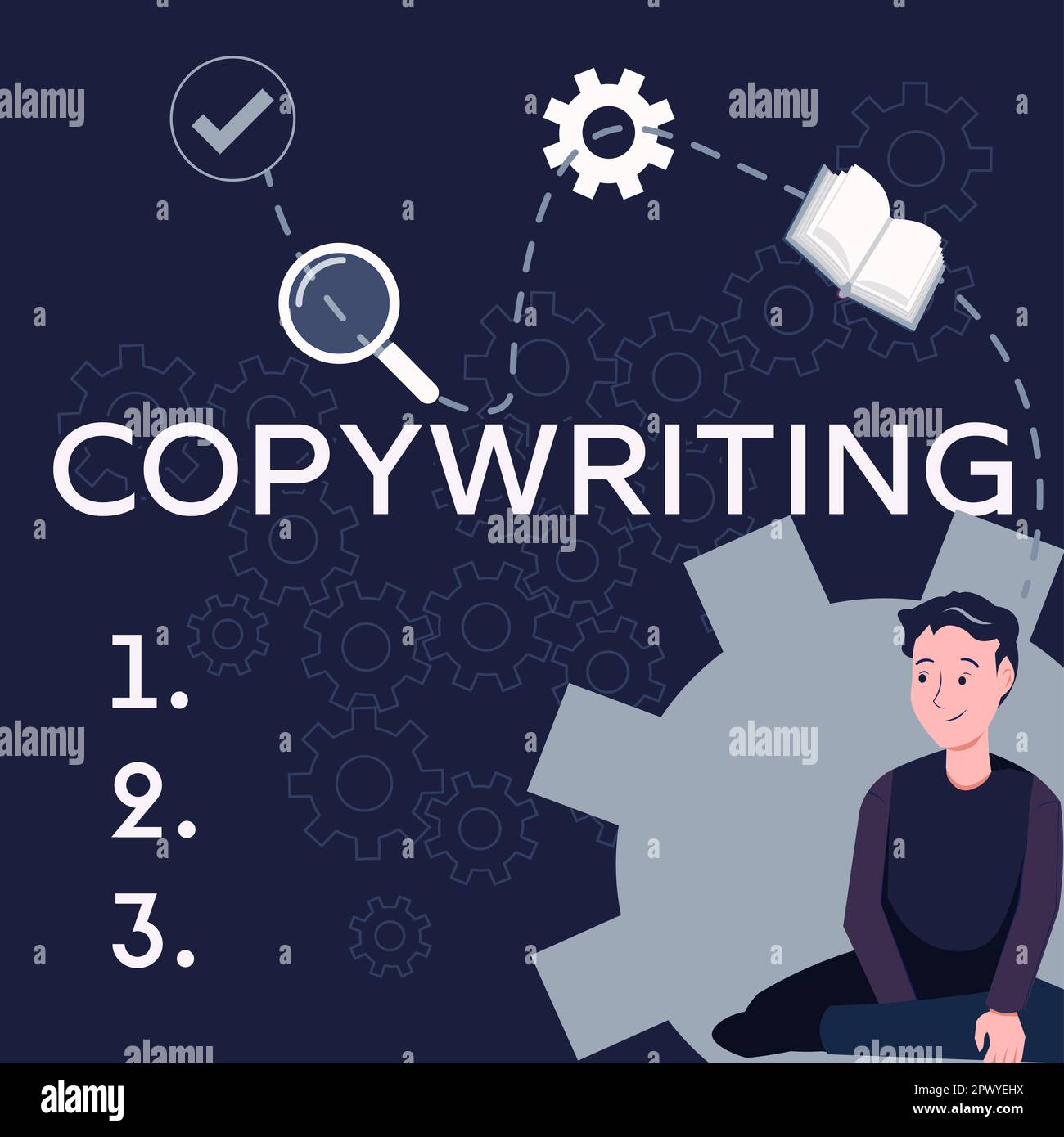 Conceptual caption Copywriting, Business showcase writing the text 