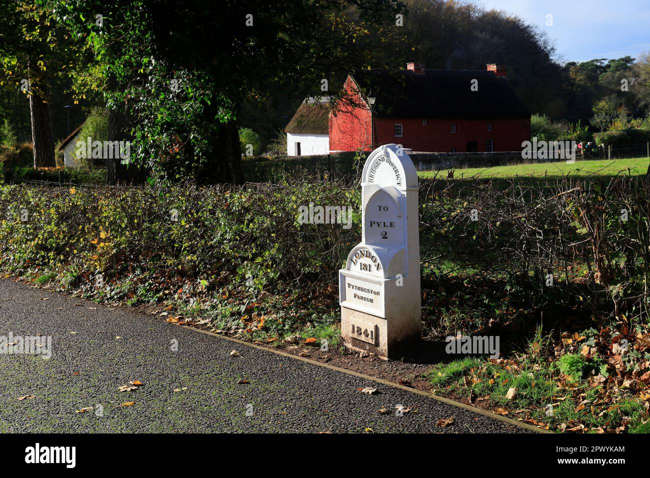 Milestone, St Fagans Museum, Cardiff. Taken 2023. cym Stock Photo