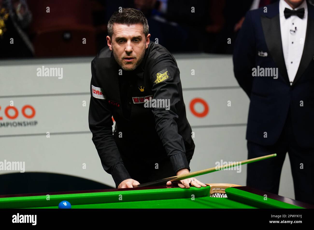 Mark Selby in action against Luca Brecel (not pictured) during the final on day seventeen of the Cazoo World Snooker Championship at the Crucible Theatre, Sheffield