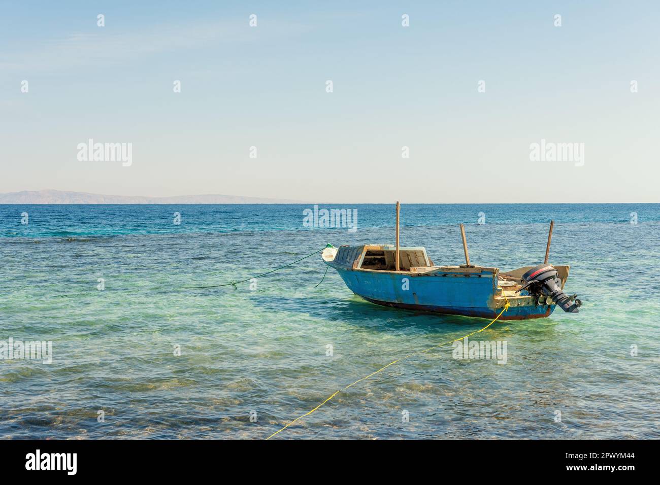 Old wooden fishing boat in the red sea in egypt Stock Photo - Alamy