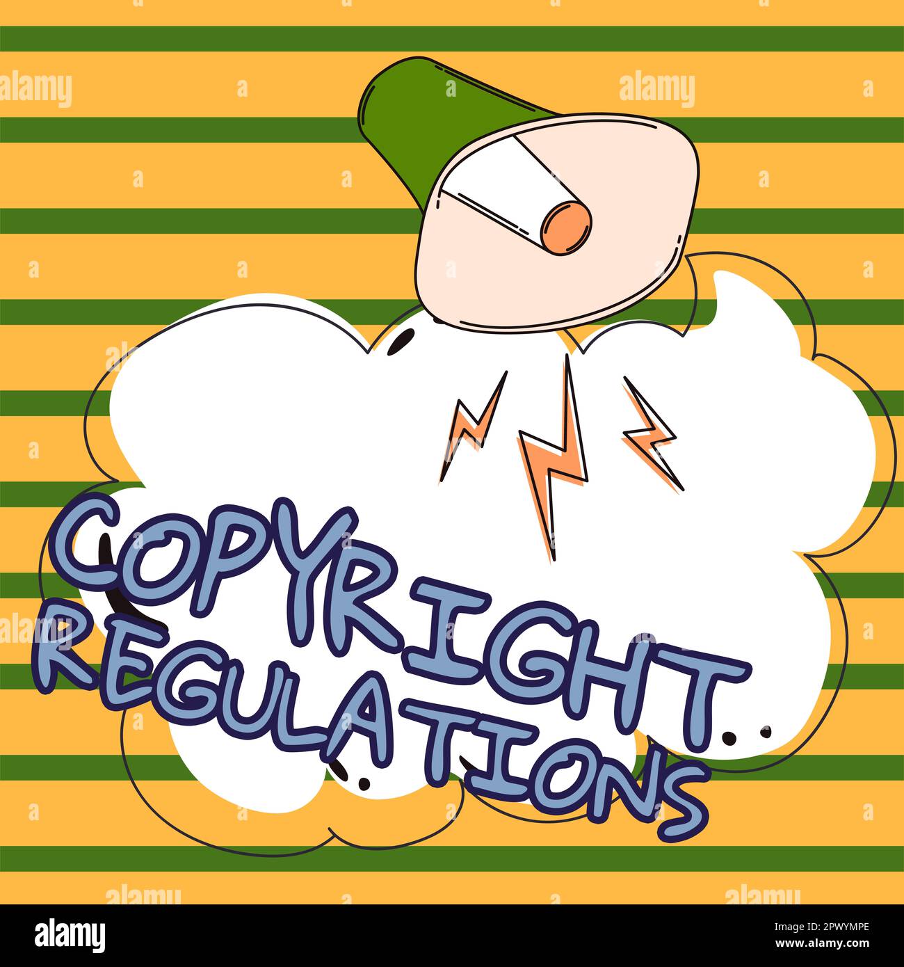 Hand writing sign Copyright Regulations, Business showcase body of law ...