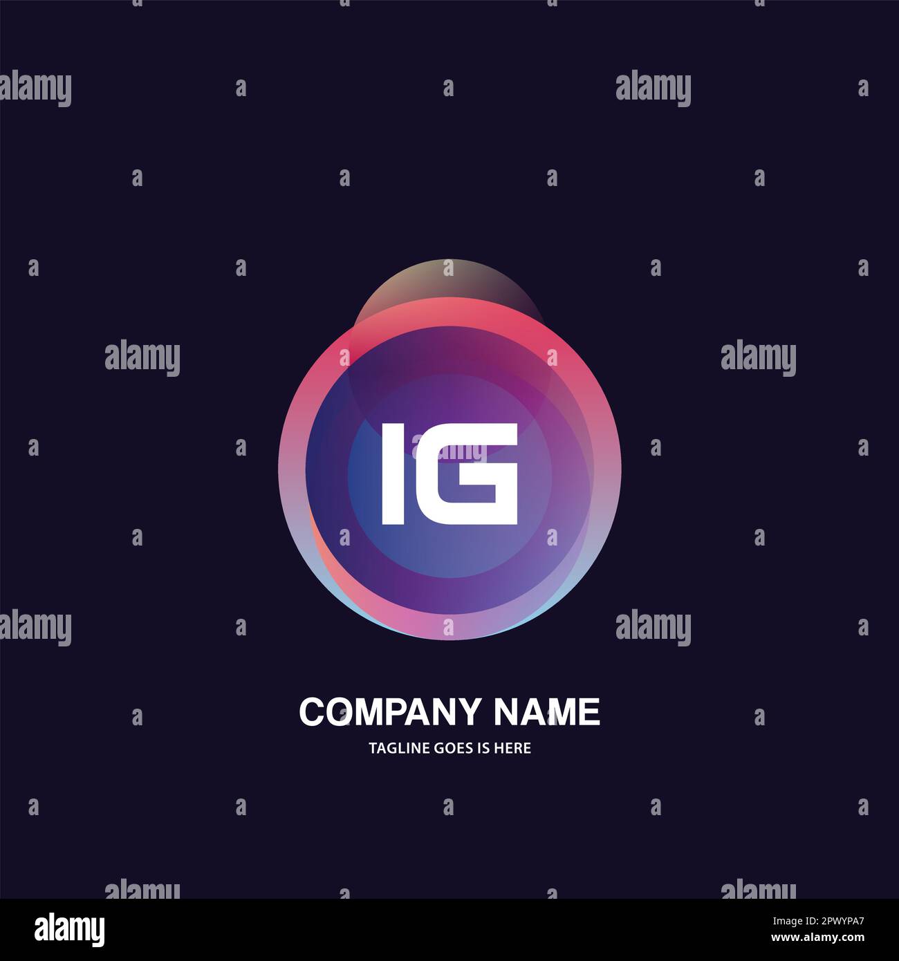 initial logo With Colorful Circle template vector Stock Vector