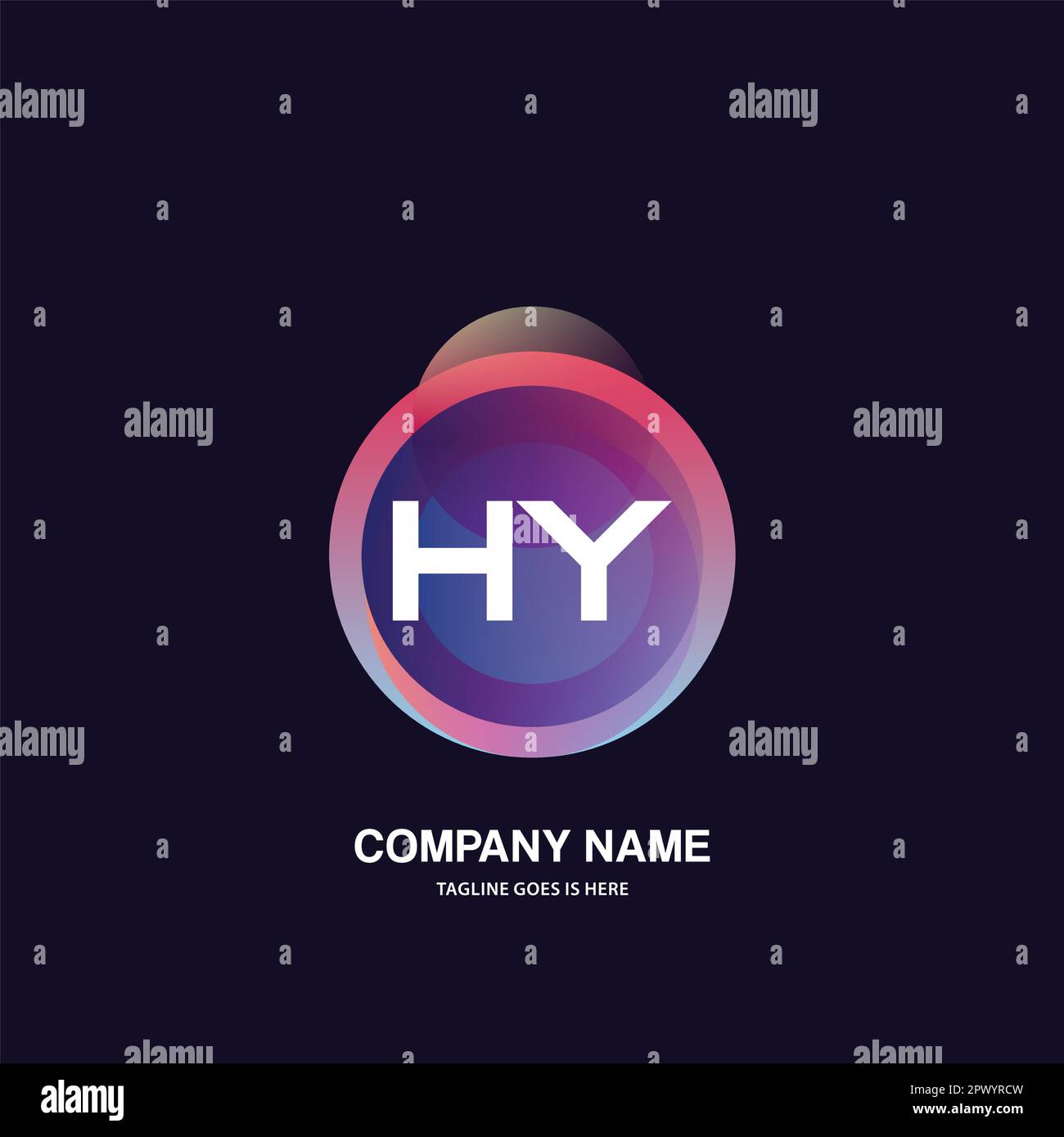 initial logo With Colorful Circle template vector Stock Vector