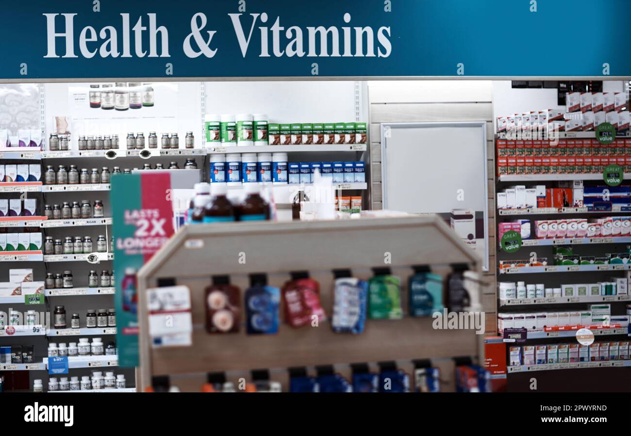 Give your health a boost with the correct vitamins. shelves stocked