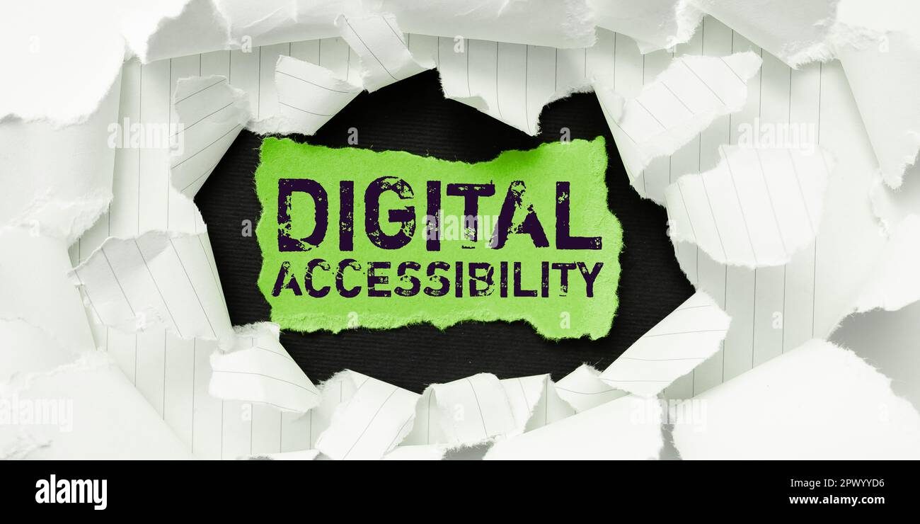 Text caption presenting Digital Accessibility, Business concept electronic technology that generates stores and processes data Stock Photo
