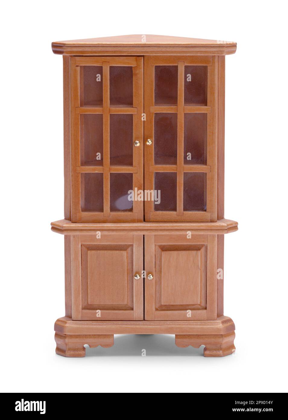 Cabinet Dish Hutch Cut Out on White. Stock Photo