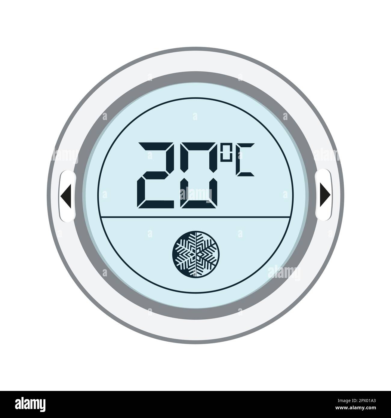 Thermostat vector. Controller with screen for floor, house heating, fan
