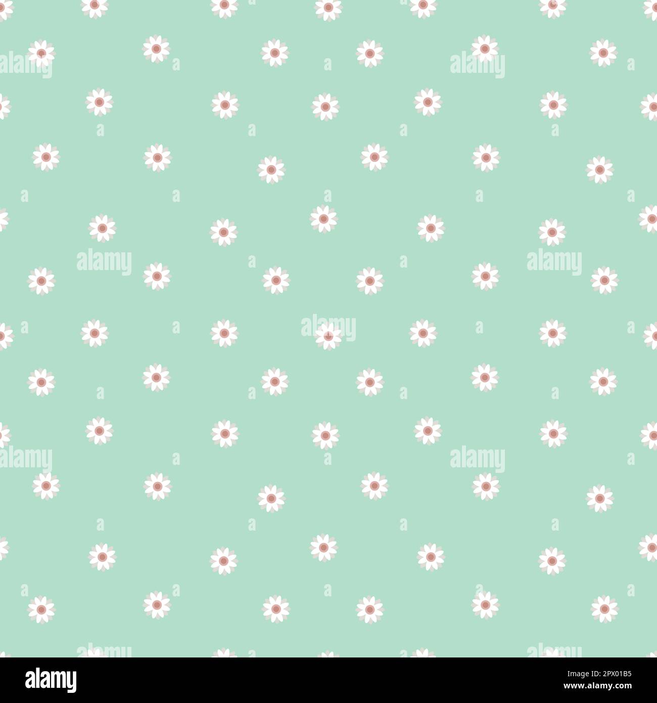 Seamless pattern with simple daisy flowers on a pastel blue background.  Floral modern print. Great for fabric, wallpaper, textile, wrapping. Vector  Stock Vector Image \u0026 Art - Alamy, image size:1300x1390