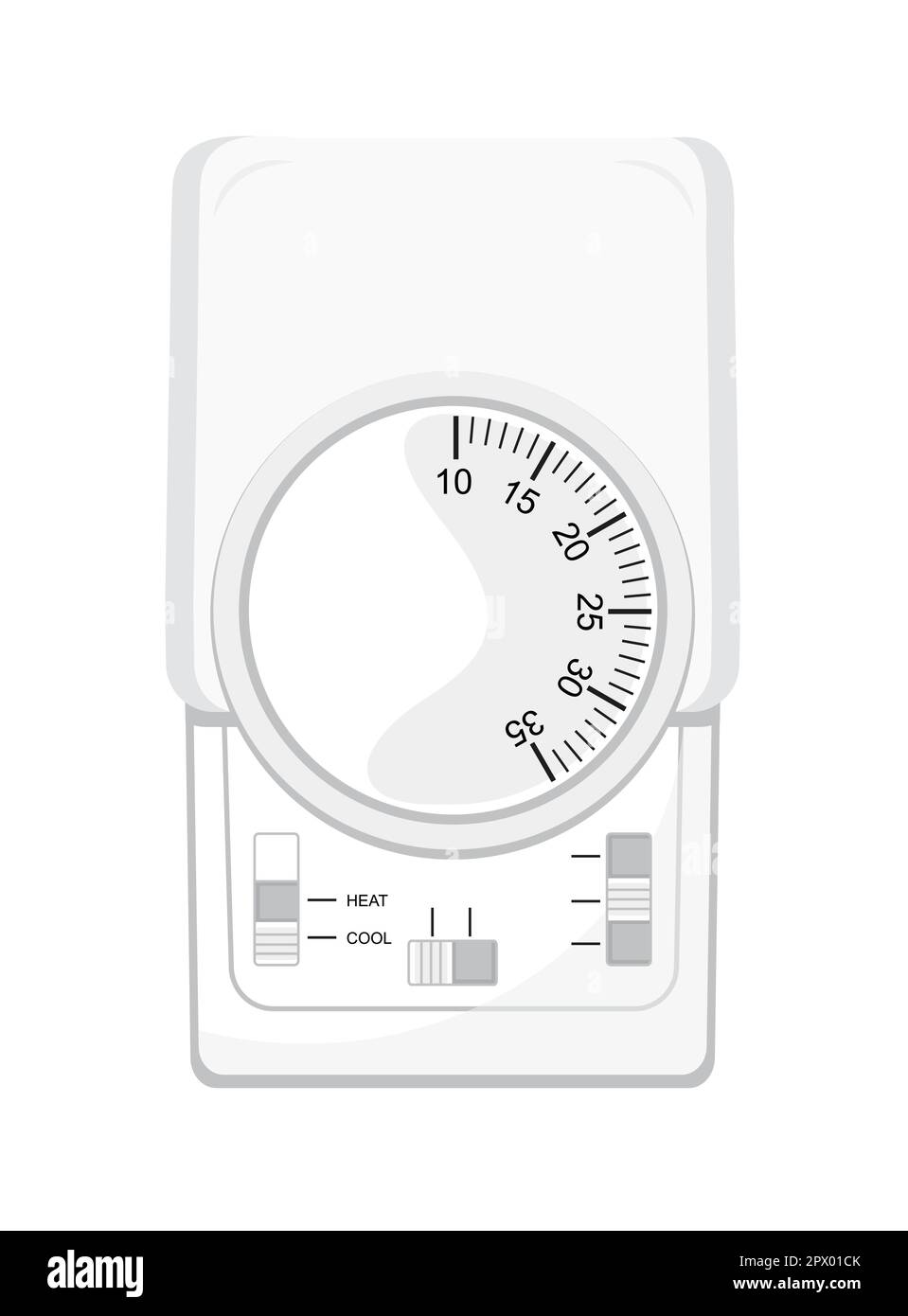 Thermostat vector. Controller with screen for floor, house heating, fan ...