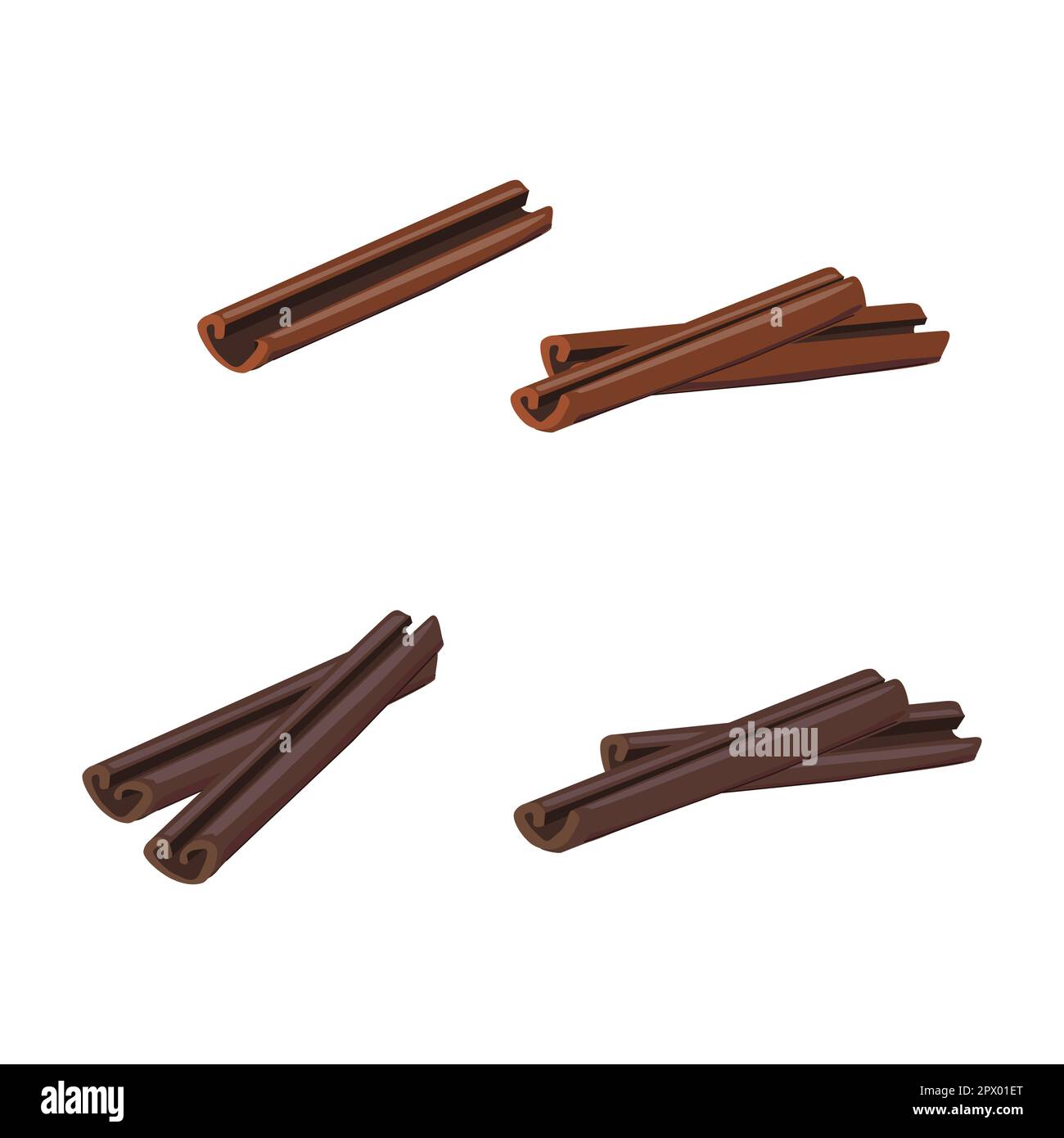 cinnamon sticks on a white background collection Stock Vector Image ...