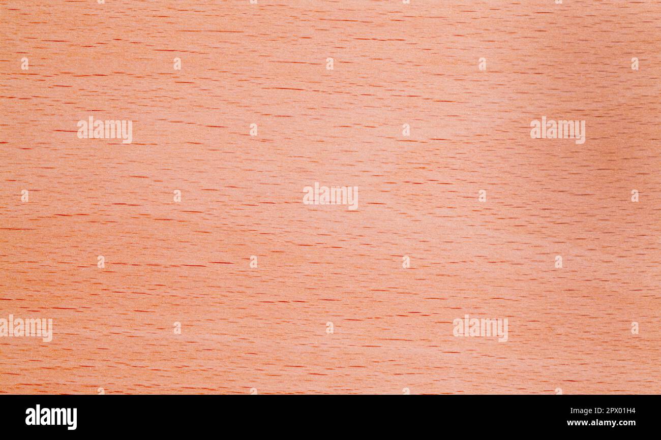 Red Wood Grain Pattern Background Close Up. Stock Photo